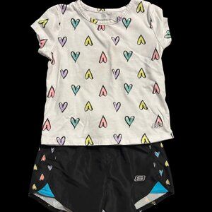 Sketchers Toddler Girls 2T Summer Outfit Shorts T-Shirt